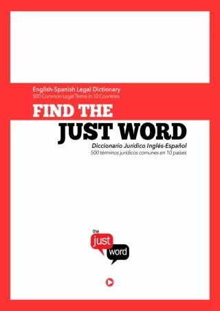 Read PDF  Find the Just Word English-Spanish Legal Dictionary: 500 Common Legal Terms in