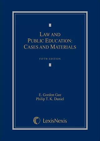 [Ebook] Law and Public Education: Cases and Materials